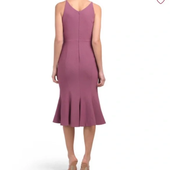 DRESS THE POPULATION Isabelle Orchid Purple Crepe Mermaid Midi Dress XS - Picture 2 of 12